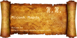 Micsek Magda névjegykártya